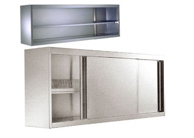 Open Door Stainless Steel Kitchen Equipment , Floor Standing And Wall Mounted Cupboard